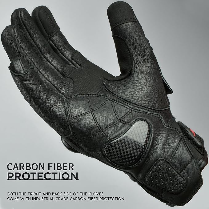 J.A.G. Leather Motorcycle Gloves - Image 2