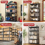 48" W, Heavy Duty 5-Tier Steel Garage Shelving Unit | 3800LB Capacity| Garage & - Image 9