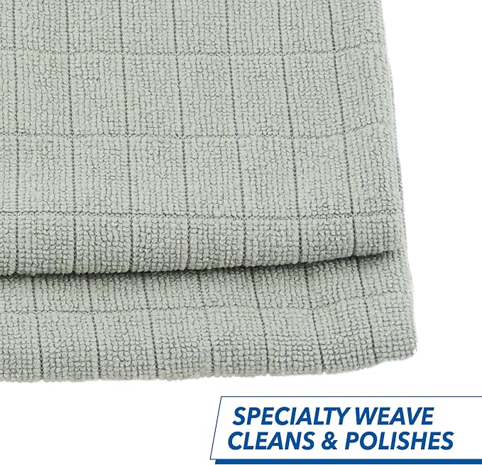 Unger 12” x 12” Microfiber Glass and Mirror Cloths, 2 Pack, Wet and Dry - Image 2