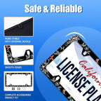 Butterfly License Plate Frame Wild Flower License Plate Holder Stainless Steel - Image 2