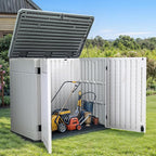 GOOBED 4.5x4ft Outdoor Horizontal Resin Storage Shed, 47 cuft Large Waterproof - Image 2