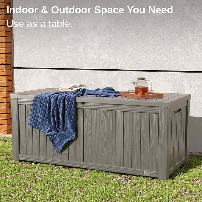 EAST OAK Outdoor Storage Box, 150 Gallon Deck Box, Large Resin Storage Bin - Image 7
