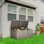 180 Gallon Lockable Resin Deck Box, Waterproof & UV-Resistant Outdoor Storage - Image 3
