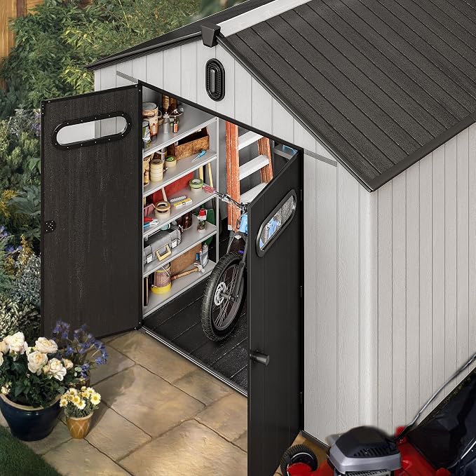 YITAHOME 8x8ft Resin Storage Structure, Outdoor 427 cuft Plastic Garden Storage - Image 3