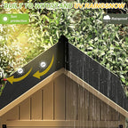 Outdoor Storage Cabinet with Shelf, Wood & Metal Storage Shed with Lockable - Image 4
