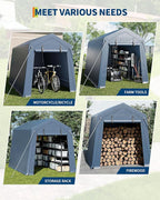 6x6 FT Outdoor Storage Shed, Portable Carport - Image 3
