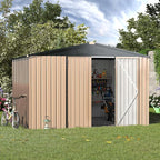 AECOJOY Shed 8' x 10' Outdoor Storage Metal Shed, Steel Yard Shed - Image 4