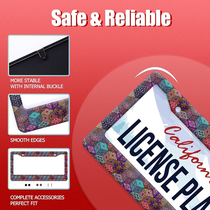Mexican Tiles License Plate Frame Three-Dimensional Tiles License Plate Frames - Image 2