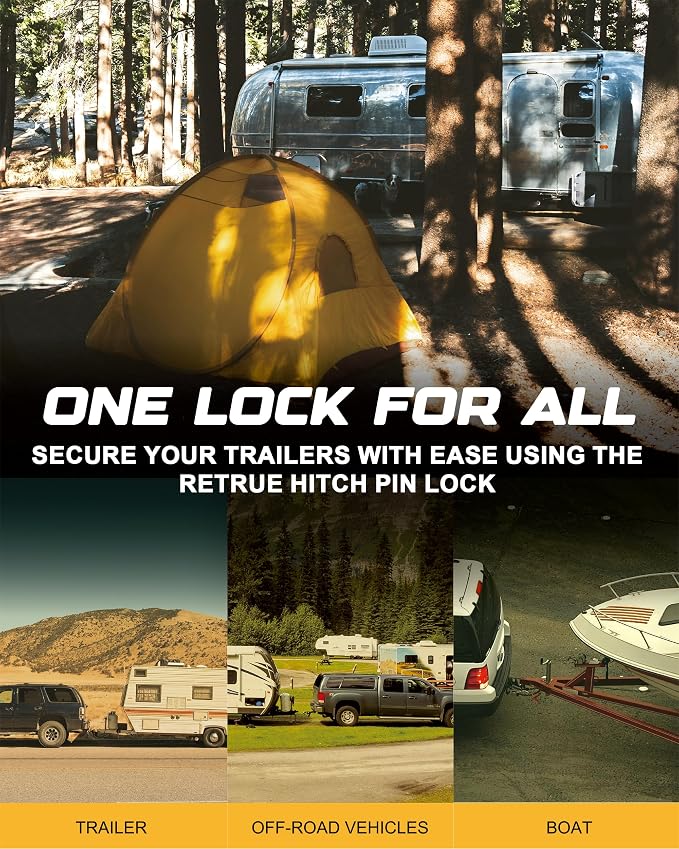 RETRUE Trailer Hitch Locks, 5/8" Locking Hitch Pin - Image 7