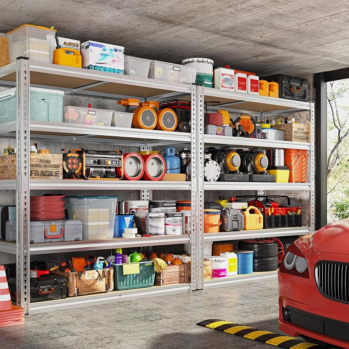 REIBII 40" W Garage Shelving 2500LBS Storage Shelves Adjustable Metal Shelving - Image 6