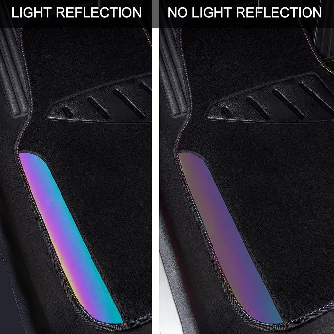 CAR PASS Chameleon Iridescent Reflective PU Leather&Waterproof Universal Carpet - Image 5