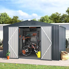 AECOJOY Shed 10'x10' Storage Shed, Large Metal Storage Sheds & Outdoor Clearance by AECOJOY
