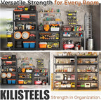 3000LBS Wire Shelving Unit, 5 Tier Adjustable Metal Storage Shelves - Image 8