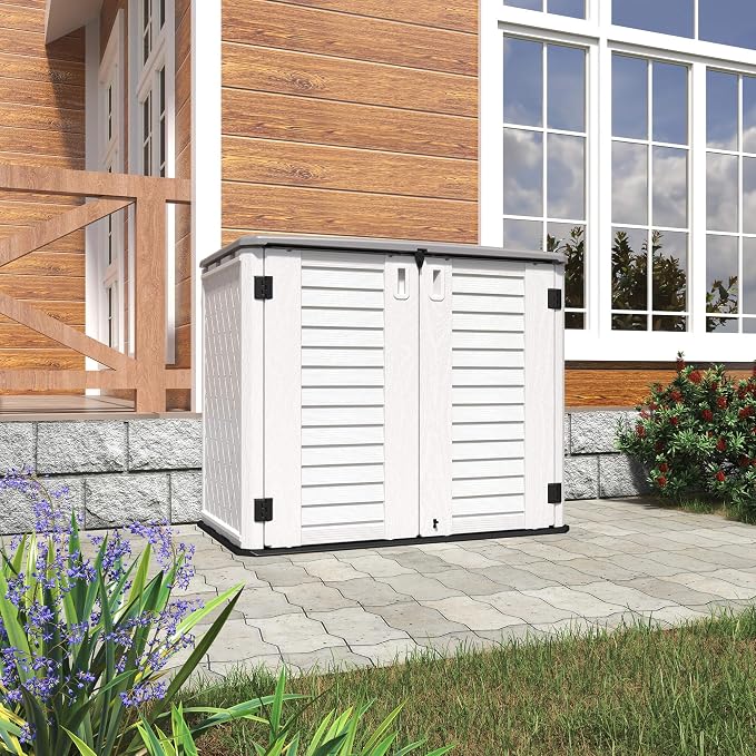 HOMSPARK Storage Shed Weather Resistance, Horizontal Storage Shed - Image 2