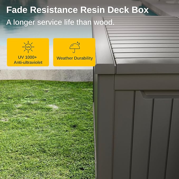 EAST OAK Outdoor Storage Box, 230 Gallon Deck Box, Waterproof, UV-Resistant - Image 3