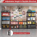 72" H Metal Storage Shelves 1500LBS Heavy Duty, 5 Tier Garage Shelving Unit - Image 6