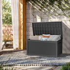 320 Gallon Lockable Resin Deck Box, Waterproof & UV-Resistant Outdoor Storage - Image 3
