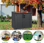 YITAHOME Light Gray Resin Tool Shed, 36 Cu Ft Waterproof Outdoor Horizontal - Image 5