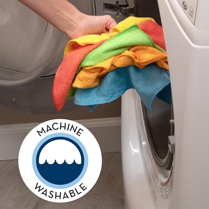 S&T INC. 100 Pack Microfiber Cleaning Cloth, Bulk Towels - Image 5