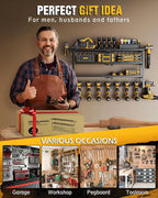 MAXIFFE 4 Layer Power Tool Organizer, 9 Drill Holder Heavy Duty Metal Wall - Image 7