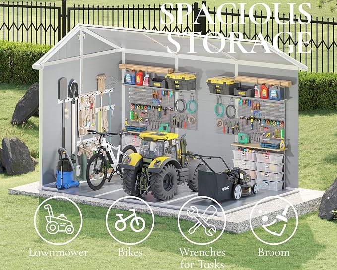 10.5x7.6x7.5 ft Outdoor Resin Storage Shed - Image 6