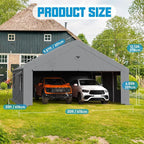 20x20 Carport, Heavy Duty Carport Canopy Garage - Image 2