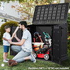 YITAHOME Light Gray Resin Tool Shed, 36 Cu Ft Waterproof Outdoor Horizontal - Image 4