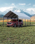 13'x21'x11' Oversized Metal Carport, Steel Heavy Duty Carport by GarveeLife