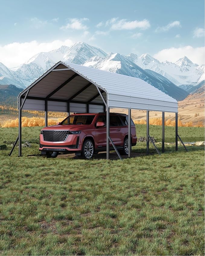 13'x21'x11' Oversized Metal Carport, Steel Heavy Duty Carport by GarveeLife