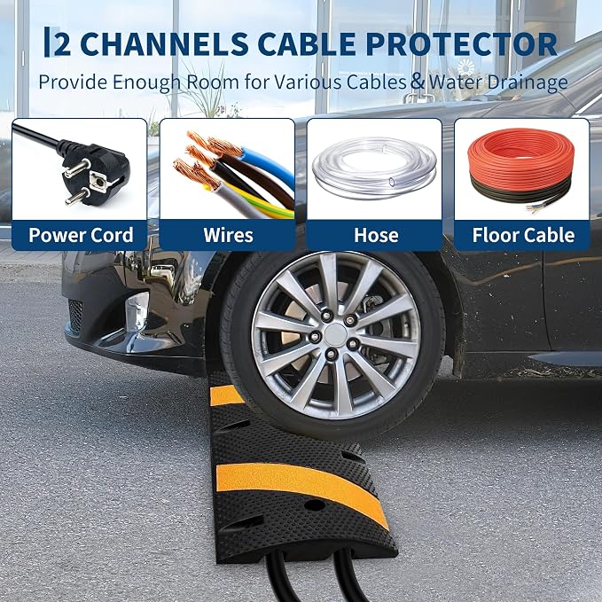 6 ft Speed Bumps Wite End for Road, Heavy-Duty 25, 000 LBS Capacity Traffic - Image 6