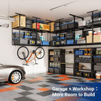 FLEXIMOUNTS 3x8 2-Tier Overhead Garage Storage Rack – Adjustable Heavy Duty - Image 8