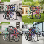 3 Bikes Floor Stand, Adjustable Bicycle Parking Rack - Image 7