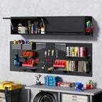 Metal Garage Wall Cabinet with Doors Side with Holes, Wall Mounted Metal - Image 2