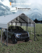 13'x21'x11' Oversized Metal Carport, Steel Heavy Duty Carport - Image 3