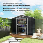 Outsunny 7' x 4' Outdoor Storage Shed, Garden Tool Metal Shed - Image 3