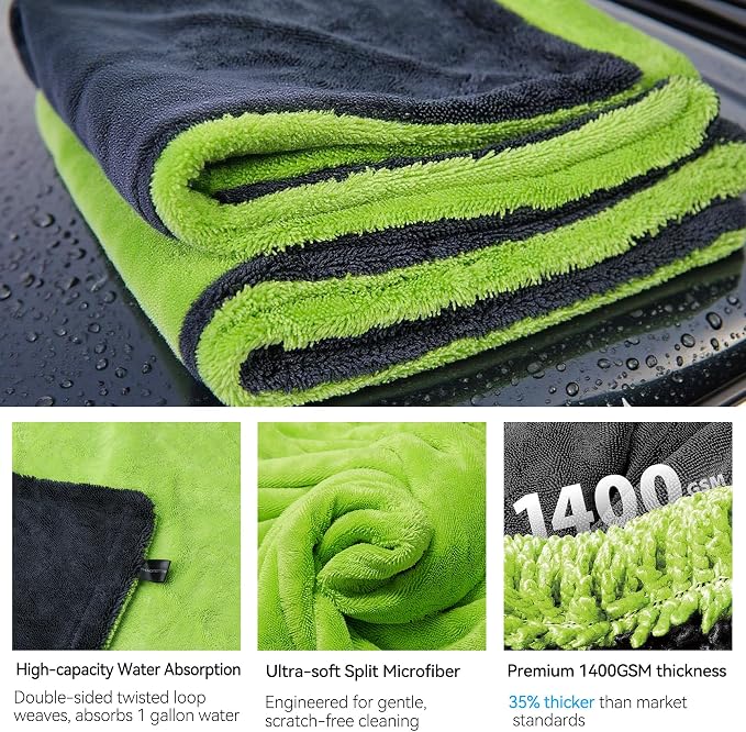 1400GSM Car Drying Towel, Microfiber Towels - Image 4