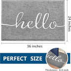 EARTHALL Door Mat Outside Inside Hello Doormat, Durable Floor Mat Non Slip Mat - Image 2