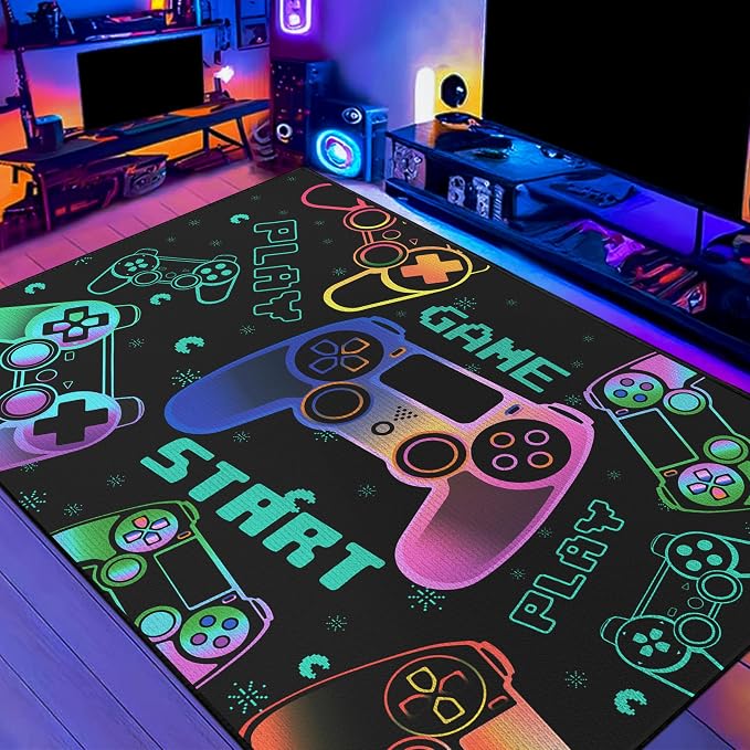 Play Gaming Rug for Bedroom Gamer Mat Gamepad for Boys Room 2x3 for Playroom by Isyorefam