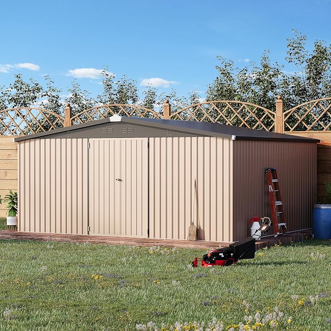 U-MAX 10' x 12' Outdoor Storage Shed Clearance, 10x12 Large Metal Garden Shed - Image 3